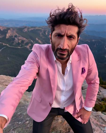 09737-1186875274-_lora_Fares_Fares_Flexible_0.8_ medium body shot (Fares Fares_1.3) age 35 taking a selfie on a mountain rock, pink medium-length.jpg